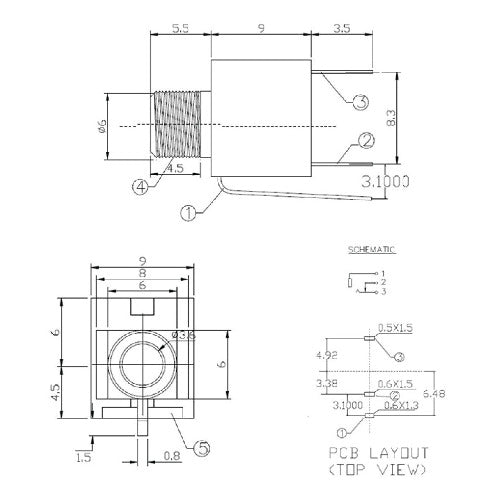 BN 3.5 jack socket datasheet